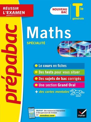 cover image of Maths Tle générale (spécialité)--Prépabac Réussir l'examen--Bac 2023
